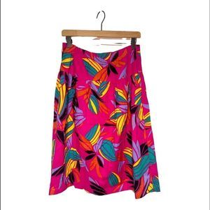 Vintage MIDI Floral Skirt Elastic Waist Size 12